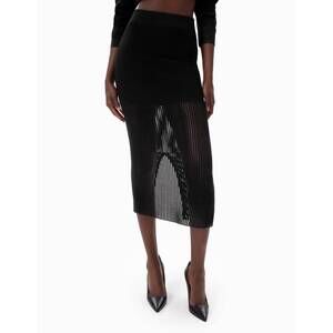 NEW DODIEE pointelle knit skirt in black
